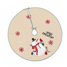 Soft And Durable Christmas Tree Skirt Feature-Snowman style