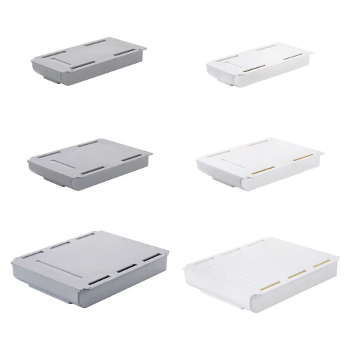 Compact Under Desk Sticky Drawer Organizers-Gray Extra large 2