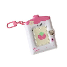 Photocard Binder Album,Mini Photo Album with Keychian-White