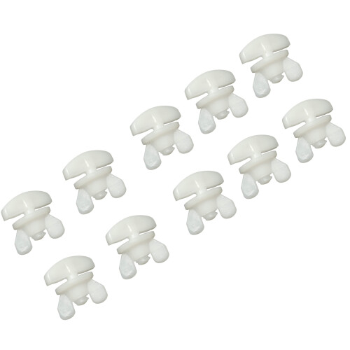 10Pcs White Plastic Curtain Rails Sliding Gliders Stoppers for