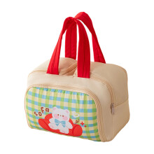 Multi Compartment Travel Cosmetic Organizers Bag-plaid bear