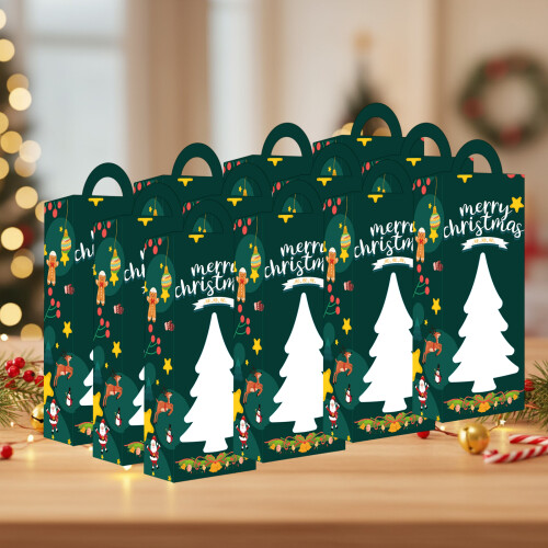 Pack of 12 Holiday Themed Gift Boxes Quick Assembly Space Saving 1