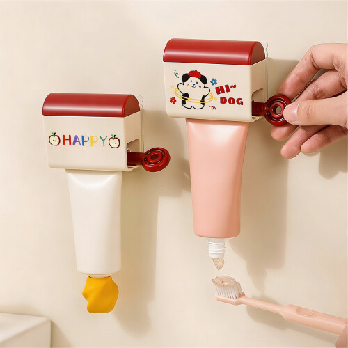 Adhesive Toothpaste Dispenser Wall Mounted Toothpaste-puppy 2