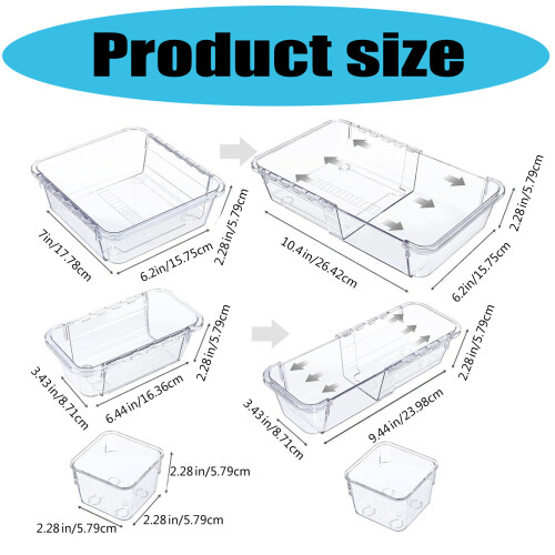 Multifunctional Drawer Organizers Removable Sections Expandable 2