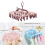 Foldable Plastic Clothes Hanger Multiple Clip-Morandi powder 6