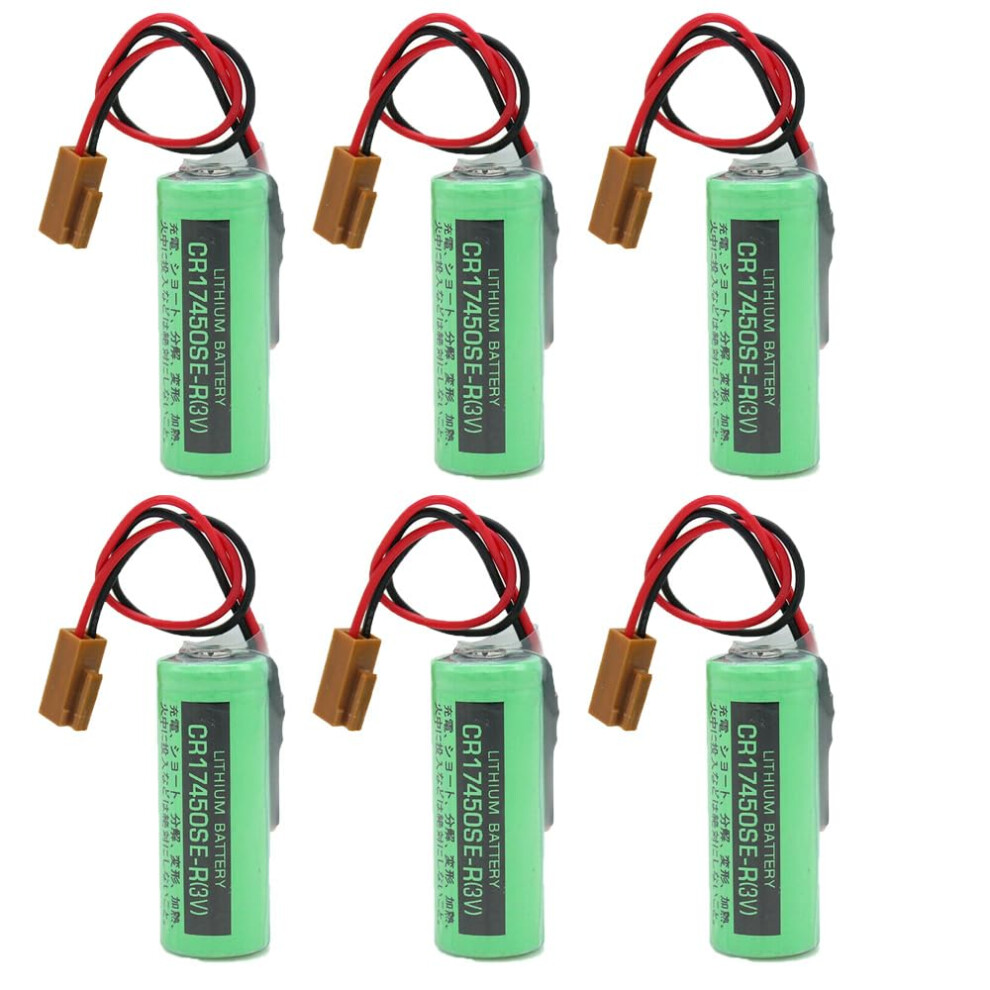 6Pack Cr17450ser 3V 2500Mah Lithium Battery, Reliable Memory Backup For Plc Cnc Alarm System 9330225966319
