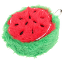 Plush Watermelon Coin Purse Keychain Cute Soft Wallet for Girls with Key Ring