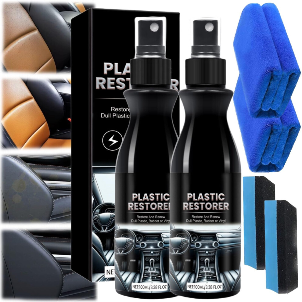 Car Plastic Restorer And Protector Liquid, Longlasting Gloss Coating With Uv Fade Protection (2Pcs) 9092120172799