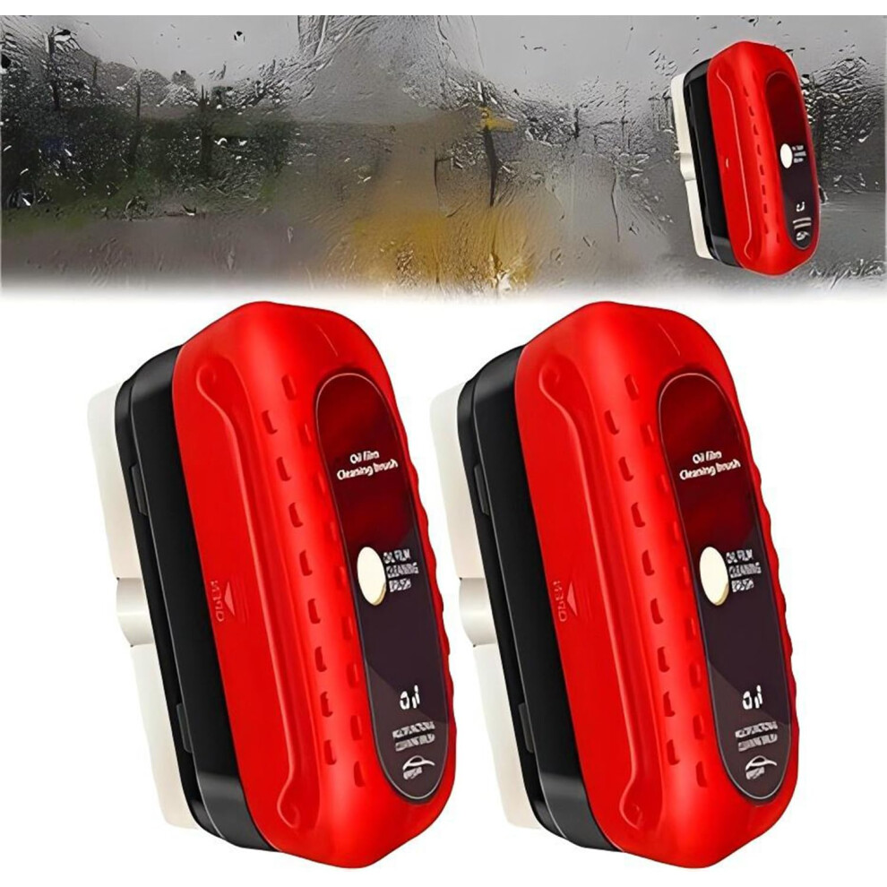 Car Glass Cleaner And Windshield Oil Film Remover Brush, Hydrophobic Coating, Anti Rain Anti Fog, 2Pcs 9092120172812