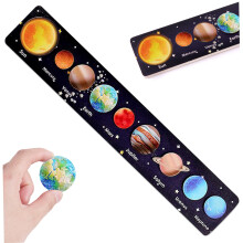 Solar System Toys Movable Planet Puzzle for Kids Interactive Name Learning Board Preschool Space Educational