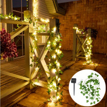 Solar-Powered Artificial Ivy Green Vine with 50 Lights