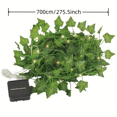 Solar-Powered Artificial Ivy Green Vine with 50 Lights 1
