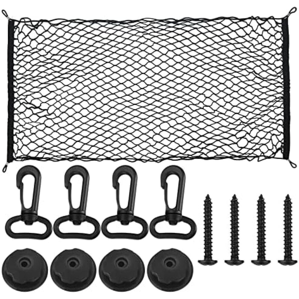 Car Cargo Net 90X40cm Elastic Nylon Mesh For Hyundai Tucson Ix35 2011Â2015, Universal Trunk Organizer With Hooks 9330225090212