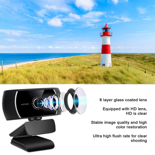 USB-Kamera 720p HD CMOS Weitwinkel, Flexible Rotation, Integriertes Mikrofon 1