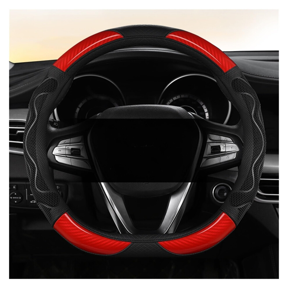 Universal Carbon Fiber D Shape Steering Wheel Cover Antislip Breathable Durable Protection (Color 1#) 9771547549482