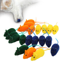 20 Stück Quietschmausspielzeug für Katzen, Vinyl, 4 Farben, Stressabbau