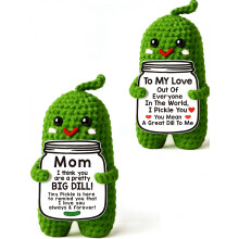 Handmade Crochet Pickle Plush with Funny I Pickle You Card, Cute Gift for Women, Anniversary or Holiday