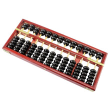 Wooden Abacus 13Column Retro Red Wood Frame Math Tool for Adults and Students