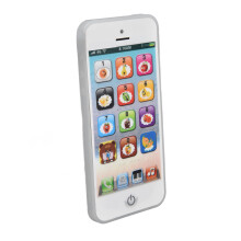 Children's White Mobile Phone Toy, USB Charging, LED, 12.5x6cm