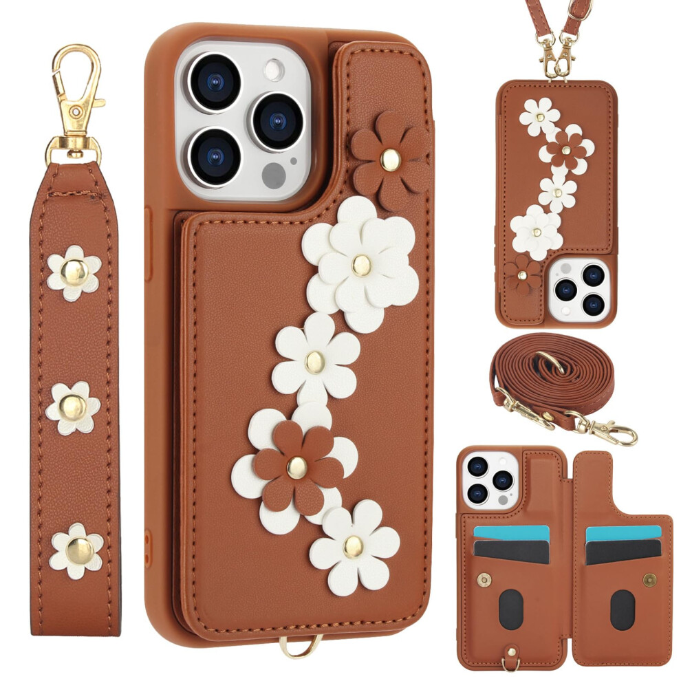 Wallet Case For Iphone 14 Pro Max With Detachable Crossbody Strap, Slim Leather Rope Design, Waterresistant 9330225966722