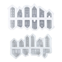 House Shaped Candle Mold Silicone House Candle Soap Molds for Epoxy Resin Casting Window Design for Soy Wax Candles