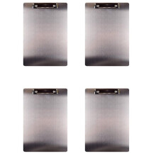 4X Metal Clipboard Folder A4 Stainless Steel Clip Board Bill Storage Folder Writing File Board Menu Splint for Business