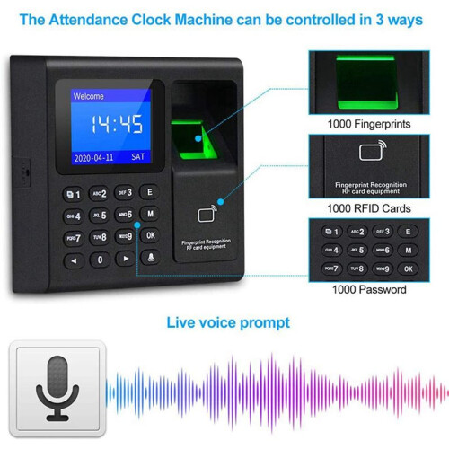 2X Biometric RFID Access Control System RFID Keypad USB Fingerprint System Electronic  Clock Attendance Machine