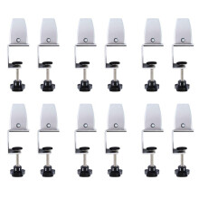 12 Pcs Office Desk Divider Clamp Privacy Screen Clip Holder Bracket Screen Baffle Clamp Partition for Table Clamp Silver