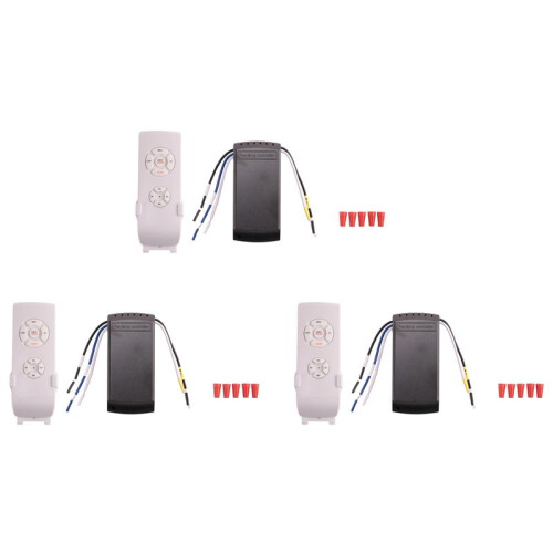 3X Universal Ceiling Fan Lamp Remote Control Kit AC 220V Timing Setting  Adjuste Wind Speed Transmitter Receiver