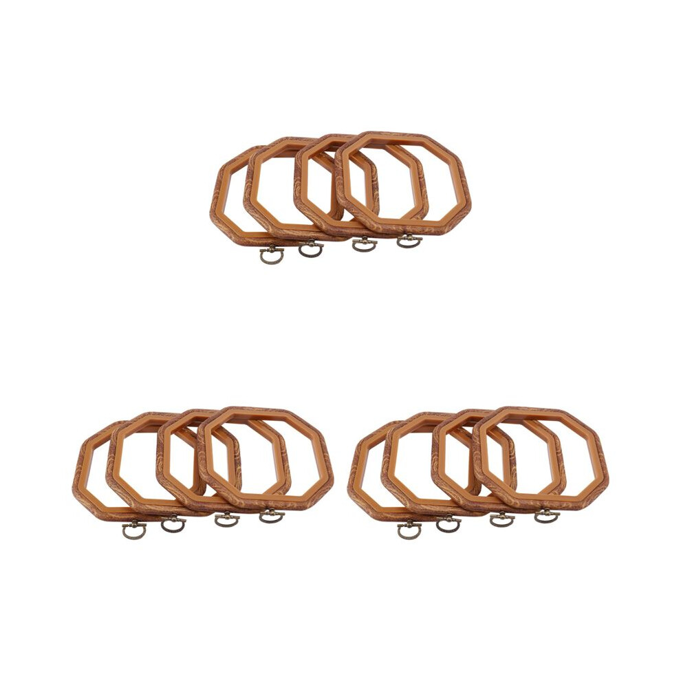 12Pcs Octagon Embroidery Hoops Imitated Wood Stitch Hoop Set Display Frame For Art Handy Sewing And Hanging 4712545314707
