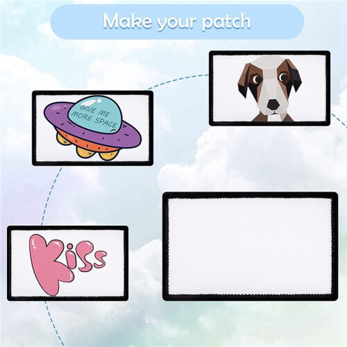 140 Pcs Sublimation Patches Blank Fabric Ironing Rectangular Blank Patches Fabric Repair Patches for Clothes, Hats 2