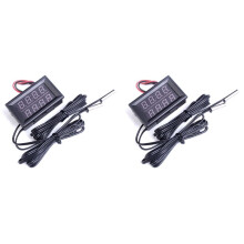 2X Dual Red LED Digital Display Thermometer Waterproof Temperature Sensor 0.56 Inch