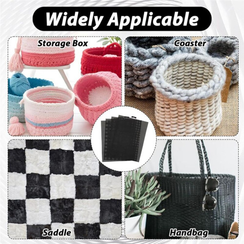 4pcs Plastic Mesh Canvas 14 CT Black Plastic Mesh Canvas Sheets Plastic Mesh Screen for Embroidery, for Crafts DIY 2