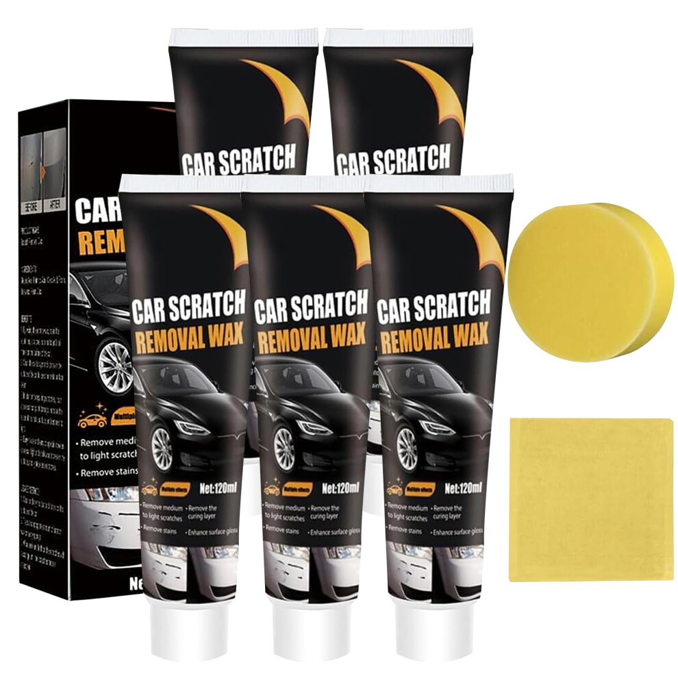 Car Scratch Kit 5Pcs, Effective Paint Scratch Remover Wax Paste For Deep Scratches With Sponge And Towel 9330225966791