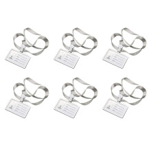 6X Horizontal Style Aluminum Alloy ID Card Holder with Lanyard Neck for Women and Men Business Work Card Holders