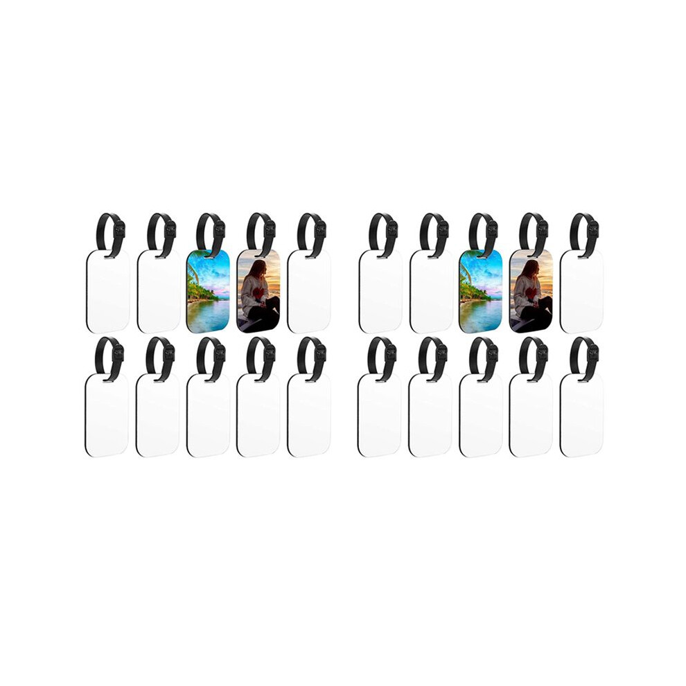 20Pcs Sublimation Blank Luggage Tags Blank Travel Bag Baggage Tags With Strap Double Sided Suitcase Label Tag White 6032879908105