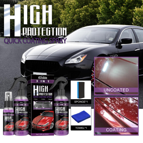 3 in 1 Car Ceramic Coating Spray with Scratch  Formula, Hydrophobic Quick Coat for  Gloss Shine 1