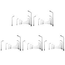 100Pcs Model Railway 10cm Lamp Post Street Lights HO Scale 1:87 LED 3V Resistors LQS08 Single -Bright White