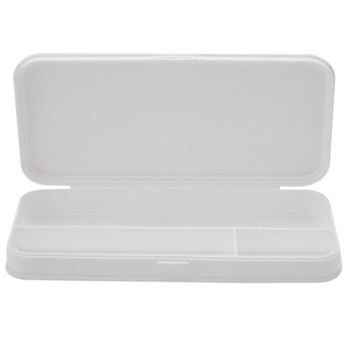 Capacity Simplicity Pencil Box Storage Box  Pen Pencil Case Compartment Storage Waterproof Pencil Case-White