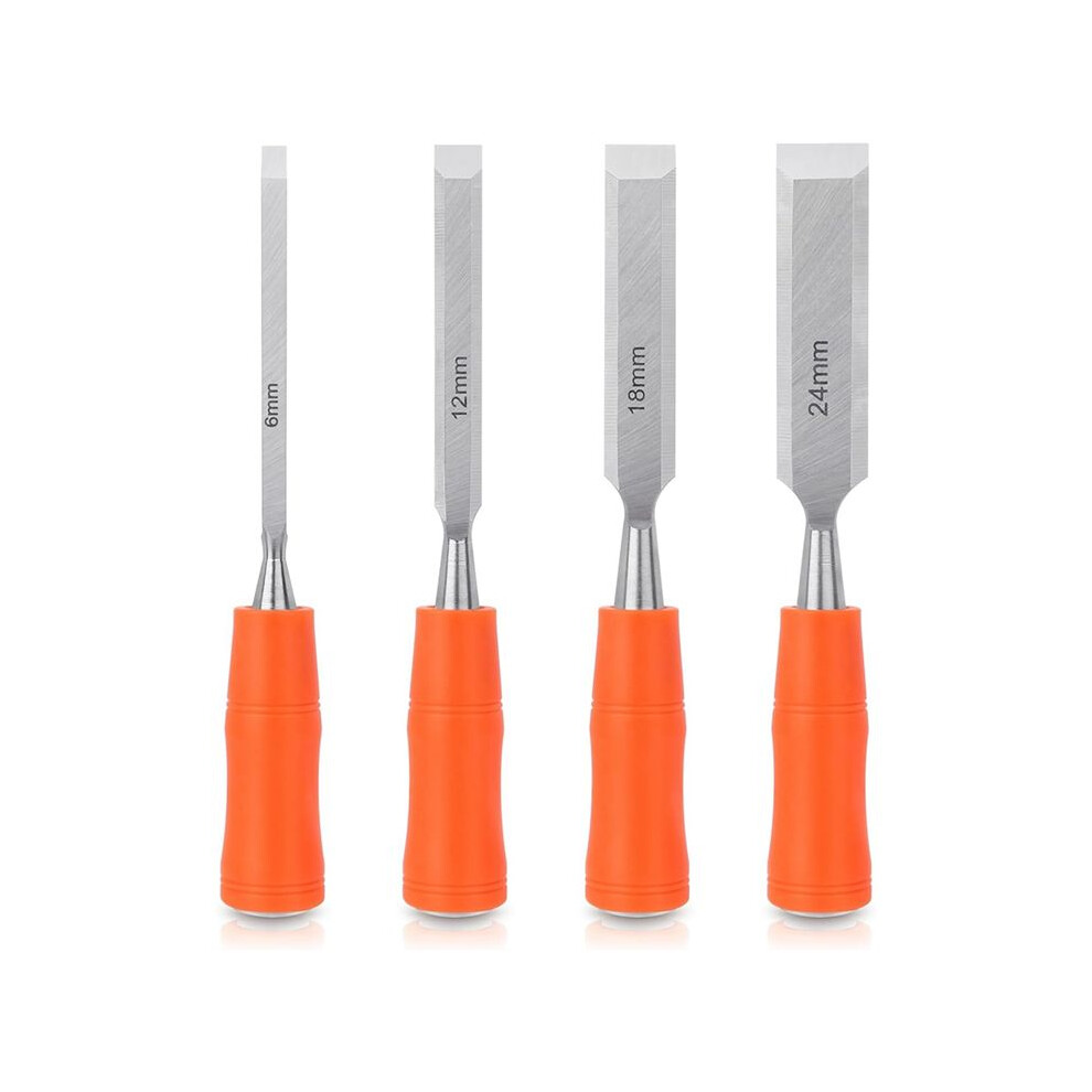 4 Piece Wood Chisel Sets Woodworking Tools Set, Wood Chisels For Woodworking With Steel Hammer End Wood Tools Chisel Set 6034181803581
