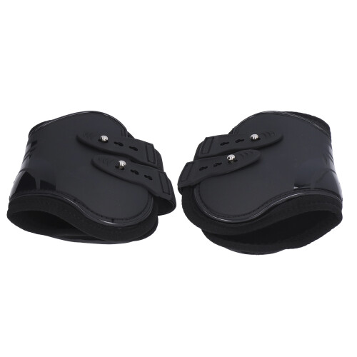 2Pcs Horse Tendon Boots Set, Adjustable PU Shell, Black L