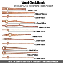 12 Piezas Mecanismo de Movimiento de Reloj de Cuarzo con 4 Tipos de Agujas de Reloj de Madera de Nogal Accesorios de Reloj para Reparación de Relojes