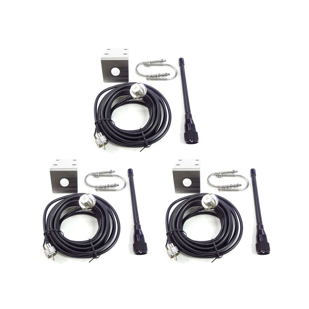 3X Vhf Marine Antenna 156-163Mhz Rubber Waterproof Mast Aerial With 5M Rg-58 Cable For Boat Sailboat Yacht 4713774030437