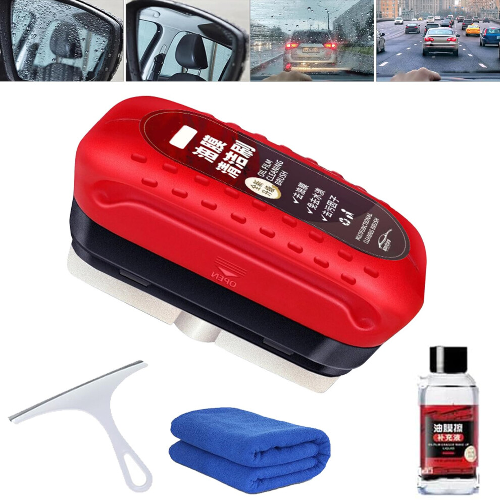 Car Glass Oil Film Remover Brush, Hydrophobic Antifog Windshield Cleaner For Clear Vision (1Pcs) 9330225966869