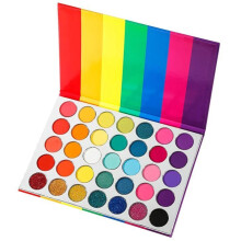 Makeup Matt Glitter Eyeshadow Palette Macaron Rainbow Bright Neon Pigment Eyeshadow Cosmetics-Multicolor