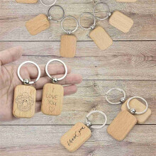 80 Stück Leer Holz Holz Schlüsselbund DIY Holz Schlüsselbund Schlüssel Anhänger Anti-Verloren Holz Zubehör Geschenk