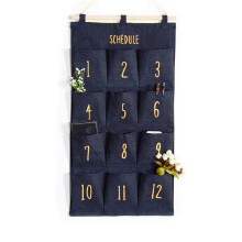 New Wall Hanging Storage Bag 12 Pockets Wall Mounted Hanging Organizer Bathroom Wall Pouch Cosmetic Toys Sundries Organizer