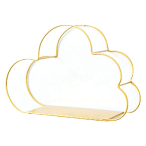Nordic Style Wall-Mounted Wrought Iron Hook Display Rack Cloud-Shaped Bedroom Decoration Storage Rack,F