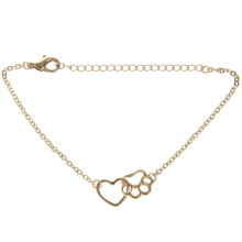 Haustier Pfote Fußabdruck Armbänder Shellhards Niedlichen Tier Pfoten Hund Liebe Herz Charme Armband Für Frauen Armbänder Gold
