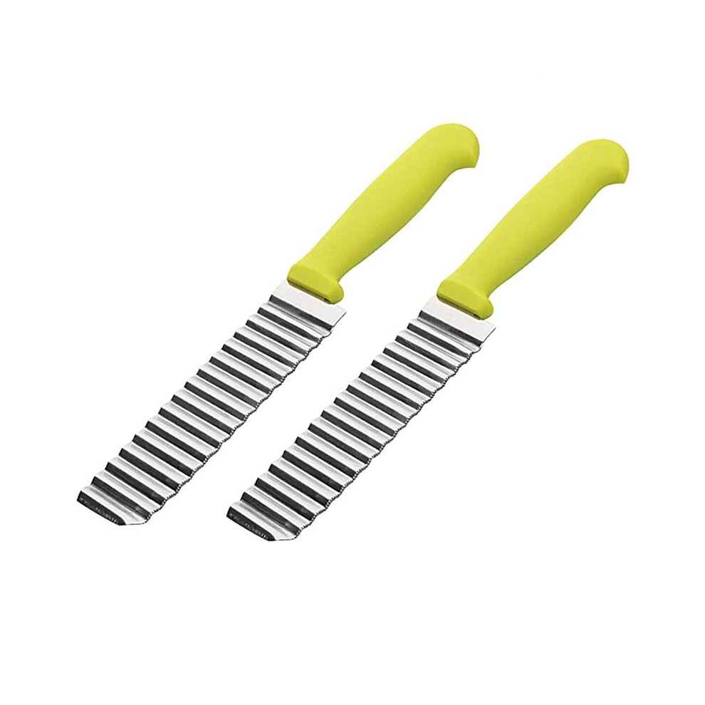 2 Pieces Stainless Steel Wave Cutter Potato Cutter Vegetable Cutter Fries Cutter Potato Wave Cutter Kitchen Tool 4711069221607